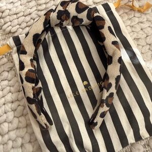 Lele Sadoughi Corduroy Leopard Knotted Headband